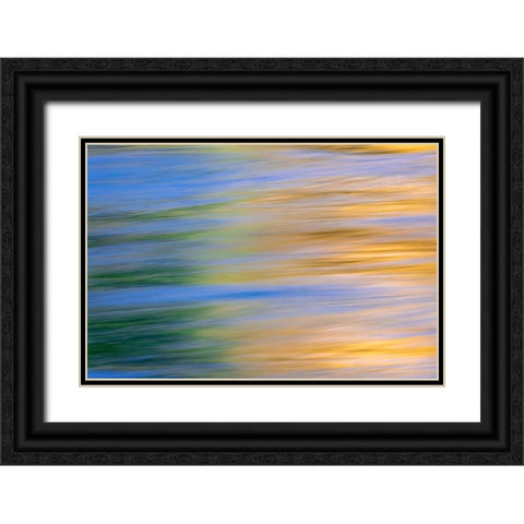 Sunset colors and trees reflecting on Snake River-Grand Teton National Park-Wyoming Black Ornate Wood Framed Art Print with Double Matting by Jones, Adam