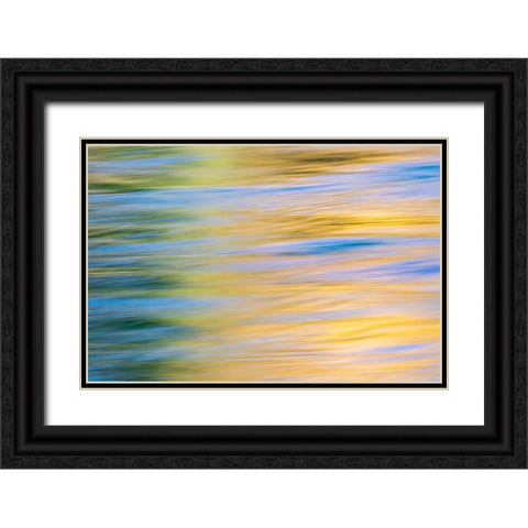 Sunset colors and trees reflecting on Snake River-Grand Teton National Park-Wyoming Black Ornate Wood Framed Art Print with Double Matting by Jones, Adam