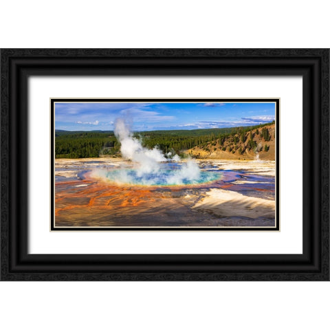 Grand Prismatic Spring-Yellowstone National Park-Wyoming-USA Black Ornate Wood Framed Art Print with Double Matting by Bishop, Russ