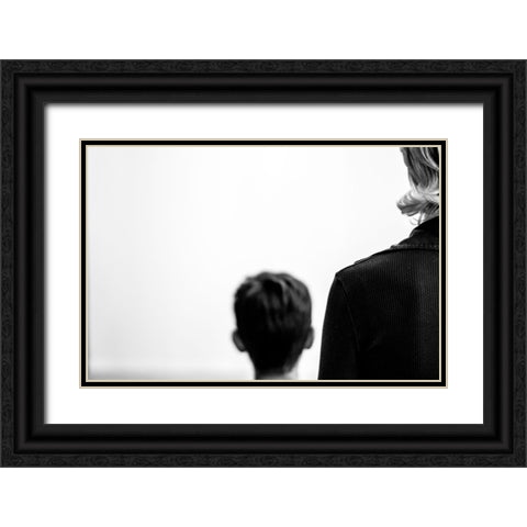 Mother And Son. Black Ornate Wood Framed Art Print with Double Matting by Petrone, Flavio