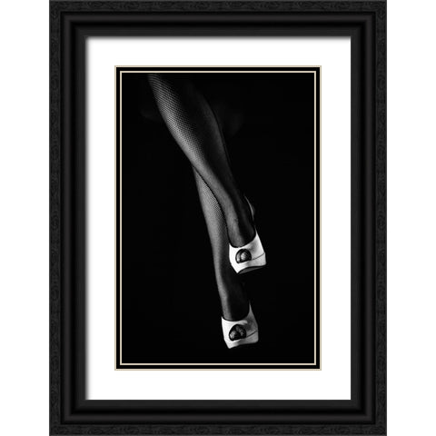 Feminility Black Ornate Wood Framed Art Print with Double Matting by Ianeva, Aida