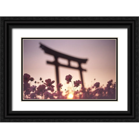Melancholic Autumn Black Ornate Wood Framed Art Print with Double Matting by Tajima, Koji