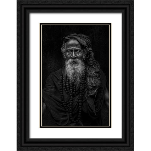 Saddhu Look Black Ornate Wood Framed Art Print with Double Matting by Almutaghawi, Fadhel
