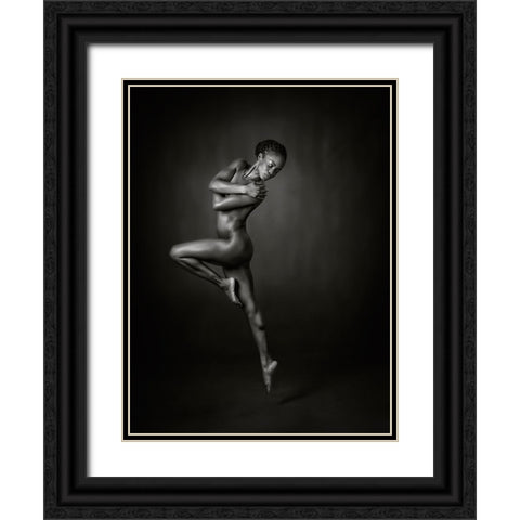 Leap Into The Dark Black Ornate Wood Framed Art Print with Double Matting by Catchlight Studio