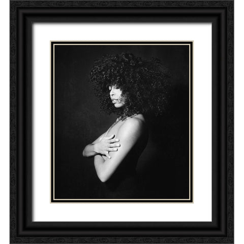 Wishfull... Black Ornate Wood Framed Art Print with Double Matting by Dijck, Bianca