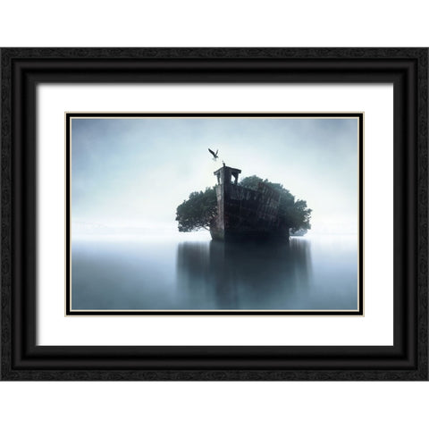 100 Years Later Black Ornate Wood Framed Art Print with Double Matting by F, Terry