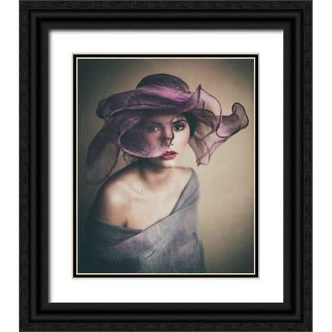 Jo Black Ornate Wood Framed Art Print with Double Matting by Russocka, Magdalena