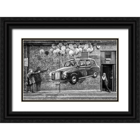 Smoke Break Black Ornate Wood Framed Art Print with Double Matting by Vidic Grah, Anita