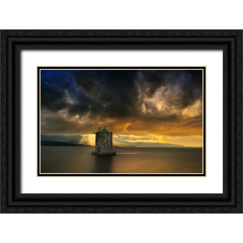 Storm Coming... Black Ornate Wood Framed Art Print with Double Matting by Browko, Krzysztof