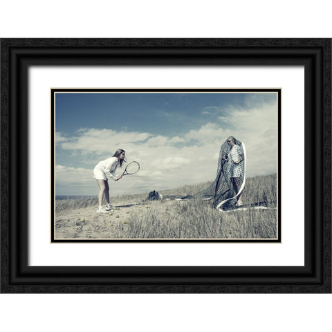 Game-Set And Match Black Ornate Wood Framed Art Print with Double Matting by Vink, Hans