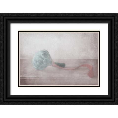 The Red Ribbon Black Ornate Wood Framed Art Print with Double Matting by Devos, Delphine