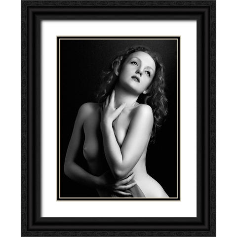 Garbo Retro Style Black Ornate Wood Framed Art Print with Double Matting by Turner, Peter