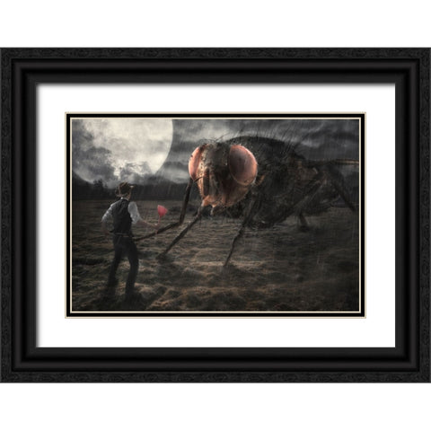 The Duel Black Ornate Wood Framed Art Print with Double Matting by Kiciak, Christophe