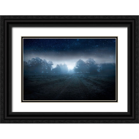 Visions Of The Night Black Ornate Wood Framed Art Print with Double Matting by Lindsten, Christian