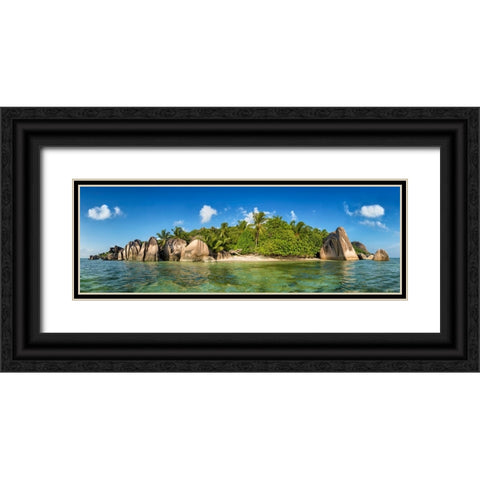 Anse Source Dargent-La Digue-Seychelles Black Ornate Wood Framed Art Print with Double Matting by Lenne, Thomas