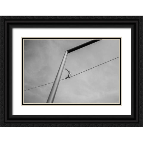 The Acrobat Black Ornate Wood Framed Art Print with Double Matting by L., Alessandro