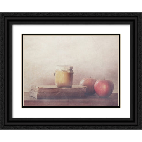 Recipe With Apples Black Ornate Wood Framed Art Print with Double Matting by Devos, Delphine