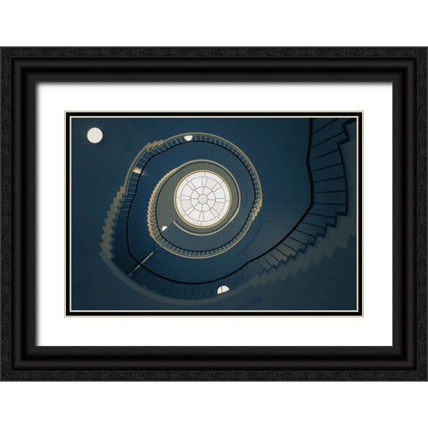 Curl-1 Black Ornate Wood Framed Art Print with Double Matting by van Maastricht, Henk