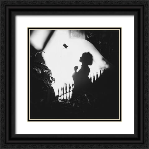 Shadows On The Wall Black Ornate Wood Framed Art Print with Double Matting by F, Terry
