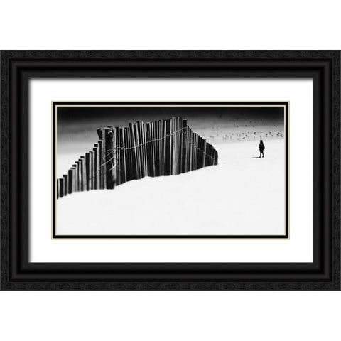 How Do You Fall In Love Black Ornate Wood Framed Art Print with Double Matting by Correia, Rui
