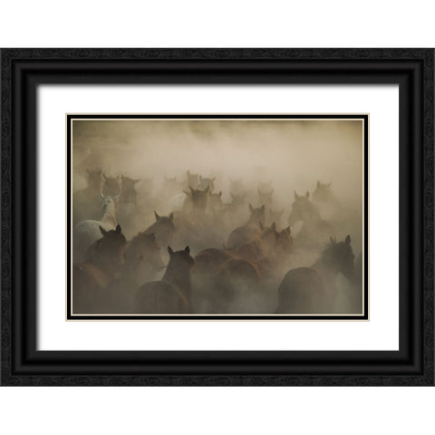 In Dust Black Ornate Wood Framed Art Print with Double Matting by Taskin, Huseyin