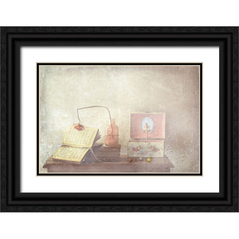 The Little Ballerina Black Ornate Wood Framed Art Print with Double Matting by Devos, Delphine