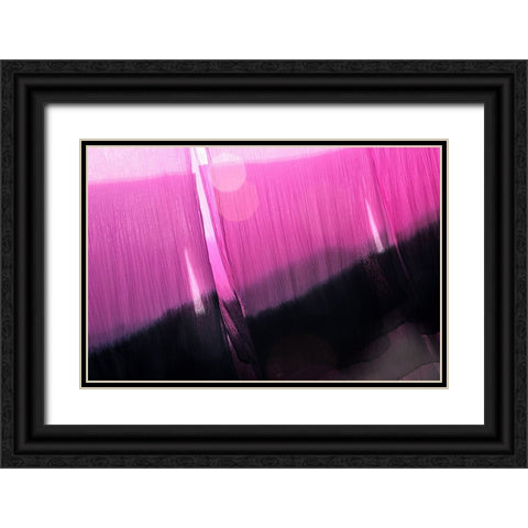 Pink Black Ornate Wood Framed Art Print with Double Matting by Madia, Apurva