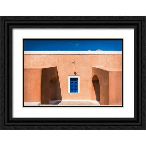 Santorini Black Ornate Wood Framed Art Print with Double Matting by Popan, Adrian