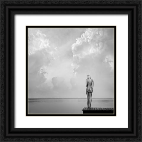 Qechospaceq Black Ornate Wood Framed Art Print with Double Matting by Stefanovicius, Paulius