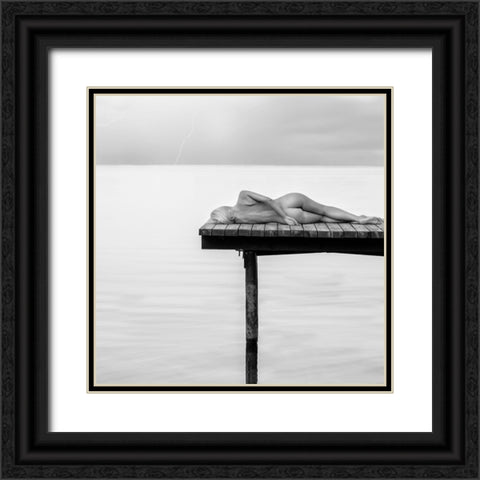 Qspilling Linesq Black Ornate Wood Framed Art Print with Double Matting by Stefanovicius, Paulius