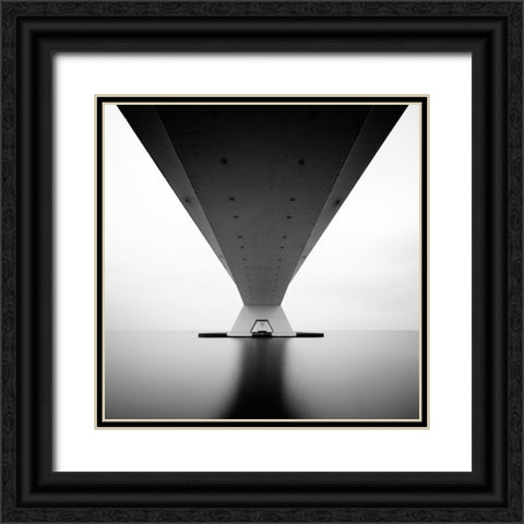 Zeeland Bridge Black Ornate Wood Framed Art Print with Double Matting by Cheetham, Steve