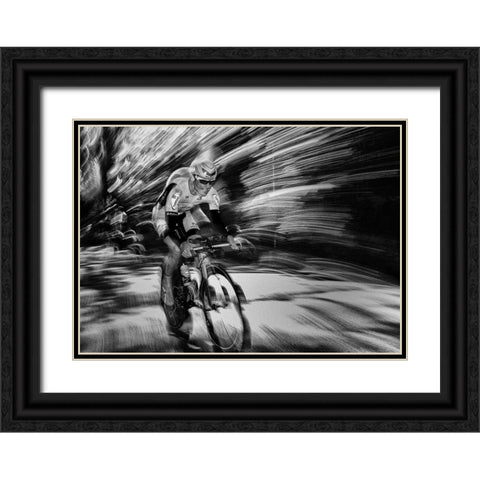 Fireworks Black Ornate Wood Framed Art Print with Double Matting by Urlings, Lou