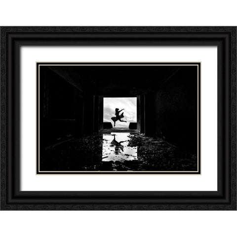 I Believe I Can Fly Black Ornate Wood Framed Art Print with Double Matting by Medeiros, Paulo