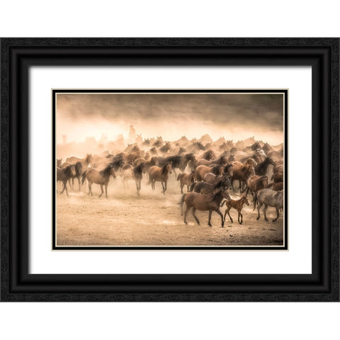 Yilki Black Ornate Wood Framed Art Print with Double Matting by Tuncel, Tunc