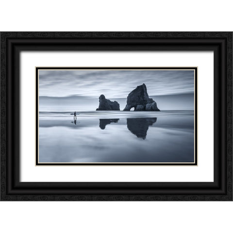 Wharariki Dream Black Ornate Wood Framed Art Print with Double Matting by M. Almagro, Carlos