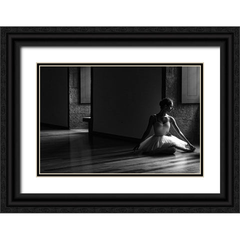 N-T Black Ornate Wood Framed Art Print with Double Matting by Medeiros, Paulo