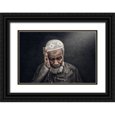 Worries Of Life Black Ornate Wood Framed Art Print with Double Matting by ALSaeed, Husain