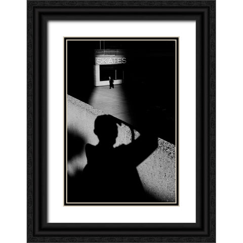 Street Photographer Black Ornate Wood Framed Art Print with Double Matting by Wang, Jian