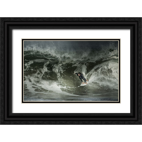 Seeking Some Shade... Black Ornate Wood Framed Art Print with Double Matting by Verbiest, Eric
