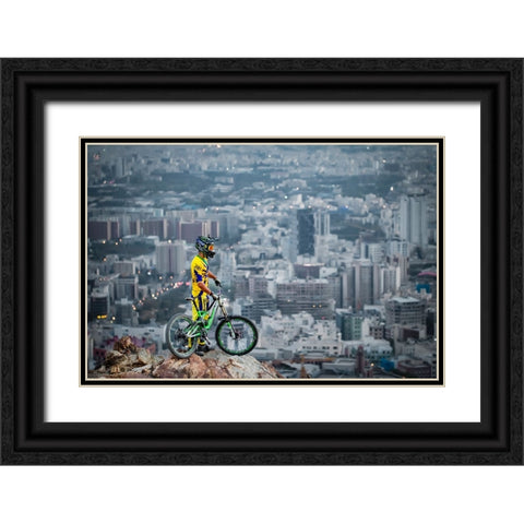 Downhill Black Ornate Wood Framed Art Print with Double Matting by Minaeian, Ehsan