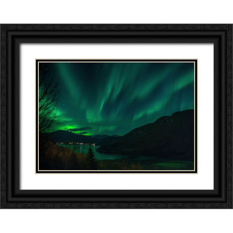 The Green Gold Black Ornate Wood Framed Art Print with Double Matting by Caroline Stroksnes, Mette