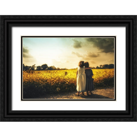 Sisters Black Ornate Wood Framed Art Print with Double Matting by Lechtenfeld, Christian