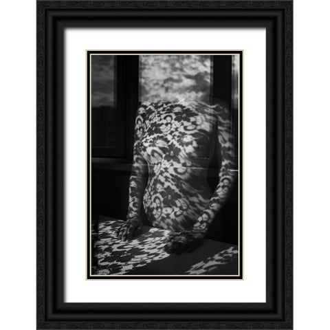 Lace And Clouds Black Ornate Wood Framed Art Print with Double Matting by Faletkin, Mikhail