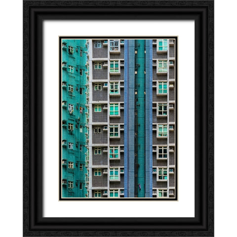 Fractions Black Ornate Wood Framed Art Print with Double Matting by Agazzi, Andreas