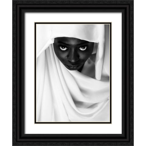 Colored Black Ornate Wood Framed Art Print with Double Matting by Durand-Moldawan, Clovis