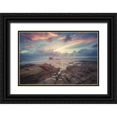 Lost Ad2 Black Ornate Wood Framed Art Print with Double Matting by Atzori, Daniele
