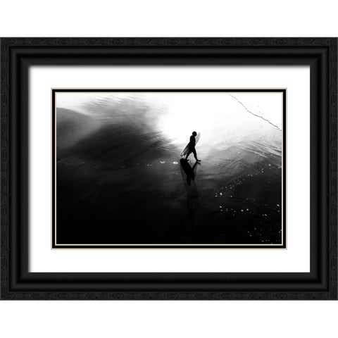 La Farfalla Black Ornate Wood Framed Art Print with Double Matting by Della Latta, Massimo