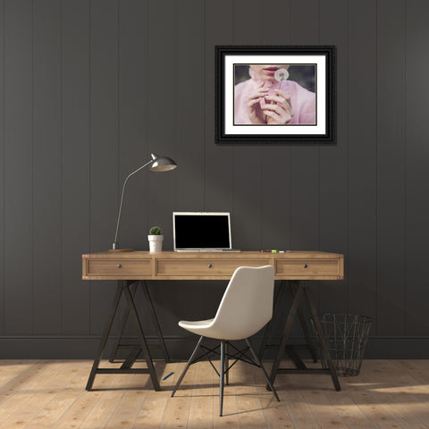Dandelion Black Ornate Wood Framed Art Print with Double Matting by Gorecka, Dorota