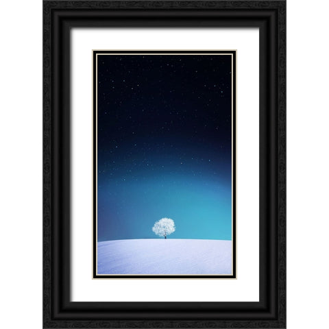 Apple Black Ornate Wood Framed Art Print with Double Matting by Hamiti, Bess