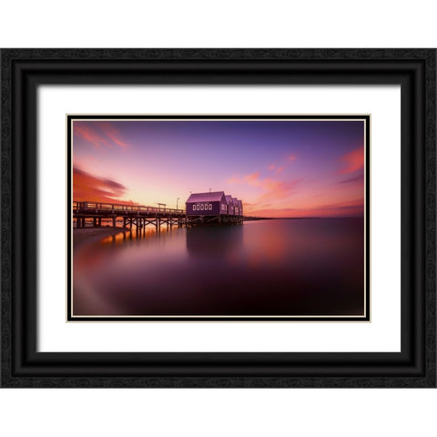 Busselton Sunset Black Ornate Wood Framed Art Print with Double Matting by Zhang, Despird